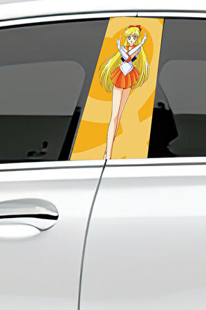 Araç Kapı Direk Kaplama Folyosu Desenli (Sağ Sol Takım) Uyumlu (2 Adet) - 22x50 cm