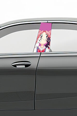 Araç Kapı Direk Kaplama Folyosu Desenli (Sağ Sol Takım) (2 Adet) - 22x50 Cm