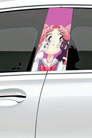 Araç Kapı Direk Kaplama Folyosu Desenli (Sağ Sol Takım) (2 Adet) - 22x50 Cm