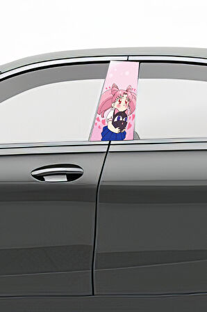 Araç Kapı Direk Kaplama Folyosu Desenli (Sağ Sol Takım) (2 Adet) - 22x50 Cm