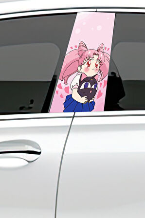 Araç Kapı Direk Kaplama Folyosu Desenli (Sağ Sol Takım) (2 Adet) - 22x50 Cm