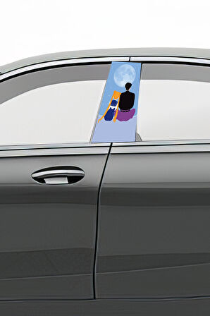 Araç Kapı Direk Kaplama Folyosu Desenli (Sağ Sol Takım) (2 Adet) - 22x50 Cm