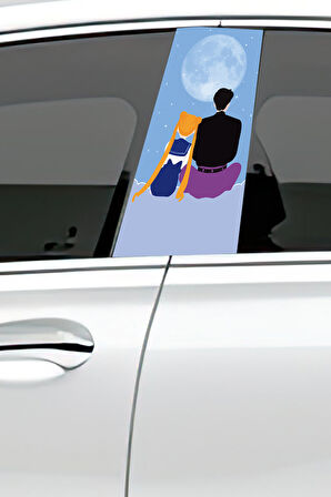 Araç Kapı Direk Kaplama Folyosu Desenli (Sağ Sol Takım) (2 Adet) - 22x50 Cm