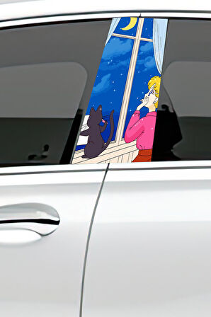 Araç Kapı Direk Kaplama Folyosu Desenli (Sağ Sol Takım) (2 Adet) - 22x50 Cm