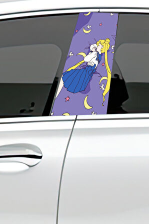 Araç Kapı Direk Kaplama Folyosu Desenli (Sağ Sol Takım) (2 Adet) - 22x50 Cm