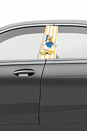 Araç Kapı Direk Kaplama Folyosu Desenli Sağ Sol Takım 2 Adet  22x50 cm