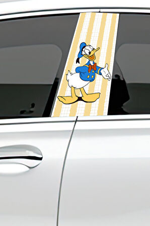 Araç Kapı Direk Kaplama Folyosu Desenli Sağ Sol Takım 2 Adet  22x50 cm