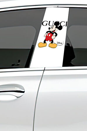 Araç Kapı Direk Kaplama Folyosu Desenli (Sağ Sol Takım) (2 Adet) - 22x50 Cm