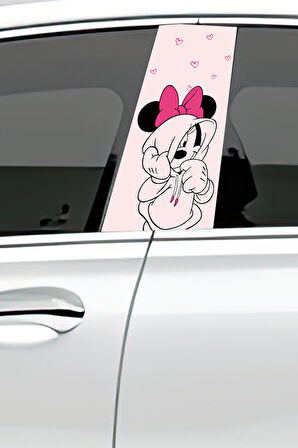 Araç Kapı Direk Kaplama Folyosu Desenli (Sağ Sol Takım) Uyumlu (2 Adet) - 22x50 cm