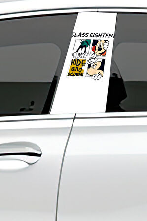 Araç Kapı Direk Kaplama Folyosu Desenli (sağ Sol Takım) (2 Adet) - 22x50 Cm