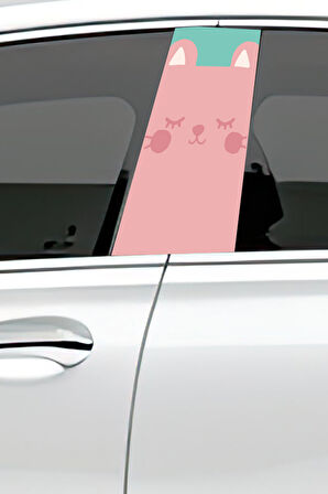 Araç Kapı Direk Kaplama Folyosu Desenli (Sağ Sol Takım) (2 Adet) - 22x50 Cm