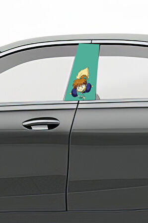 Araç Kapı Direk Kaplama Folyosu Desenli (Sağ Sol Takım) (2 Adet) - 22x50 Cm