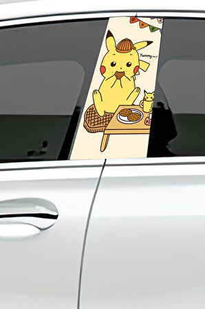 Araç Kapı Direk Kaplama Folyosu Desenli (Sağ Sol Takım) (2 Adet) - 22x50 Cm