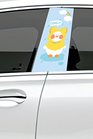 Araç Kapı Direk Kaplama Folyosu Desenli (Sağ Sol Takım) (2 Adet) - 22x50 Cm