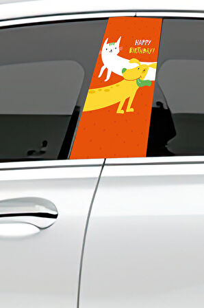 Araç Kapı Direk Kaplama Folyosu Desenli (Sağ Sol Takım) (2 Adet) - 22x50 Cm