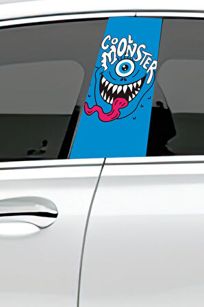 Araç Kapı Direk Kaplama Folyosu Desenli (Sağ Sol Takım) (2 Adet) - 22x50 Cm