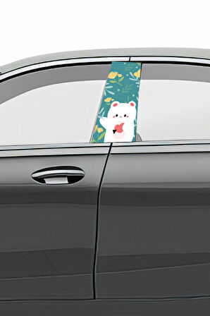 Araç Kapı Direk Kaplama Folyosu Desenli (Sağ Sol Takım) (2 Adet) - 22x50 Cm