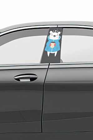 Araç Kapı Direk Kaplama Folyosu Desenli (Sağ Sol Takım) (2 Adet) - 22x50 Cm