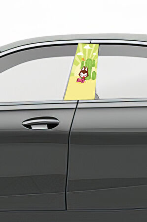 Araç Kapı Direk Kaplama Folyosu Desenli (Sağ Sol Takım) (2 Adet) - 22x50 Cm