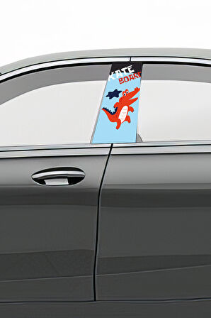 Araç Kapı Direk Kaplama Folyosu Desenli  Uyumlu (Sağ Sol Takım) (2 Adet) - 22x50 Cm