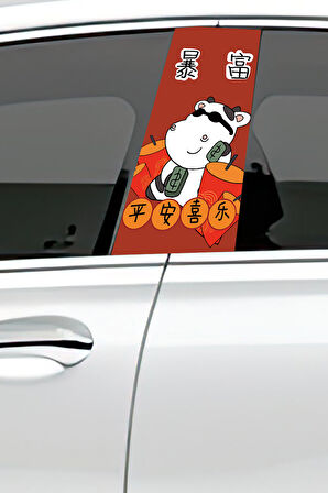 Araç Kapı Direk Kaplama Folyosu Desenli (Sağ Sol Takım) (2 Adet) - 22x50 Cm