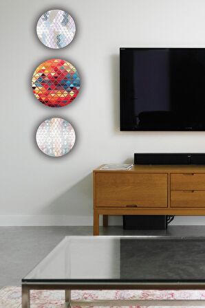 Ahşap Tablo Kristal Desenli 3'lü Mdf Tablo