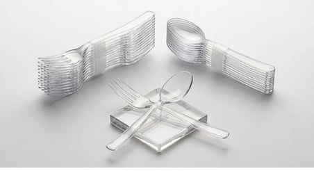 100 Adet Plastik Yemek Kaşık + 100 Adet Plastik Büyük Çatal Seti - Dayanıklı Kullan At Piknik ve Parti Seti (200 Parça Mega Paket)