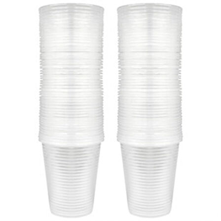 180 cc Plastik Pet Bardak, Otomat Bardağı - Şeffaf - 3 x 100 Toplam 300 Adet Tek Kullanımlık Bardak
