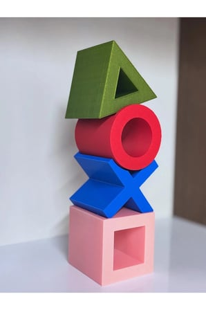 PlayStation İkonları Dekor – 3D Baskı Renkli Figür Seti