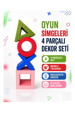 PlayStation İkonları Dekor – 3D Baskı Renkli Figür Seti