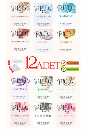 12'li Karışık Dolap Ayakkabılık Ve Çekmece Parfümlü Kese Kokusu Oda Koku Kesesi