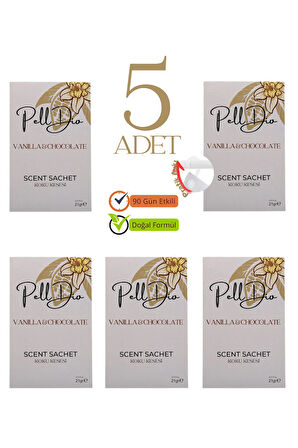 5'li Vanilya Ve Çikolata Dolap Ayakkabılık Ve Çekmece Parfümlü Kese Kokusu Oda Koku Kesesi