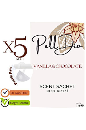 5'li Vanilya Ve Çikolata Dolap Ayakkabılık Ve Çekmece Parfümlü Kese Kokusu Oda Koku Kesesi