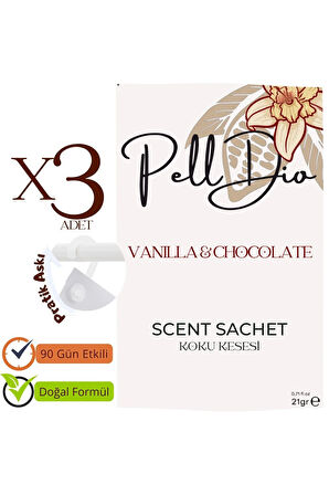 3'lü Vanilya Ve Çikolata Dolap Ayakkabılık Ve Çekmece Parfümlü Kese Kokusu Oda Koku Kesesi