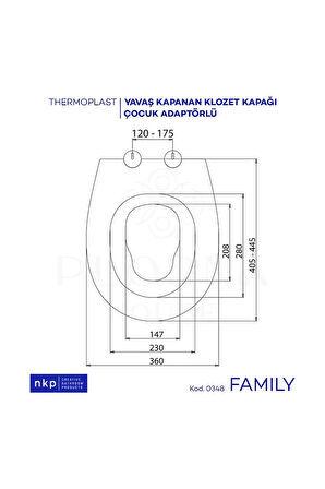 Family C Model Çift Kullanımlı Klozet Kapağı Küçük&büyük Çocuk Adaptörlü