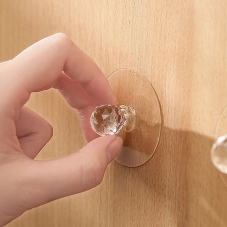 Plentiful® 2 Adet Kristal Kendiliğinden Güçlü Yapışkanlı Kulp Askısı Tutma Kolu