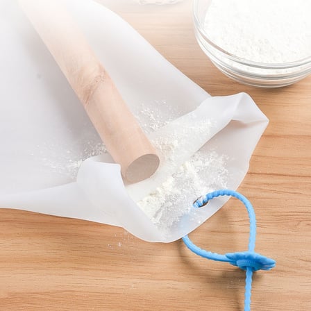 Plentiful® Orta Hamur Torbası Silikon Şeffaf Hamur Yoğurma Torbası Ekmek Makarna Mantı  Hamuru Kolay Yo