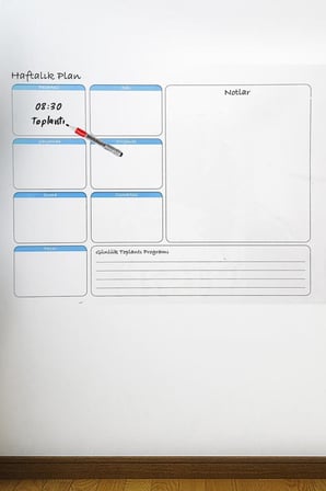 Plentiful® Haftalık Planlayıcı Manyetik Duvar Stickerı Takvim 56 cm x 70 cm