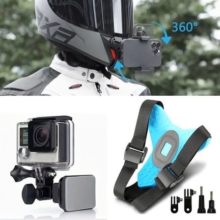 Plentiful® Motorsiklet Kask Önü Takılan Telefon Tutucu Aksiyon Kamerası Takılabilen Aparat