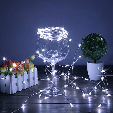 Plentiful® Pilli 5 metre Dekoratif Peri Led Beyaz Aydınlatma Süsleme Lambası