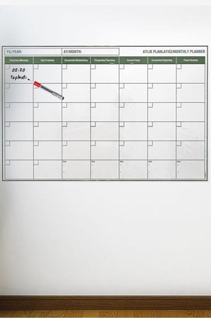 Plentiful® Manyetik Yapışkanlı Bir Aylık Program Planlayıcı Takvim 85x56 cm