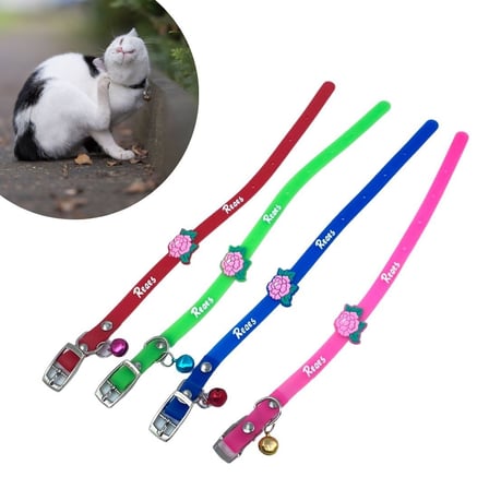 Plentiful® Çıngıraklı Zilli Sevimli Renkli Slikon Kedi Köpek Boyun Tasması