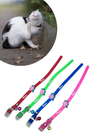Plentiful® Çıngıraklı Zilli Sevimli Renkli Slikon Kedi Köpek Boyun Tasması