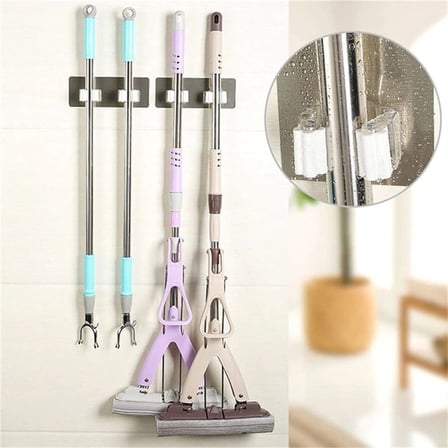Plentiful® Pratik Organizer 4lü Yapışkanlı Fırça Paspas Mop Fırça Sabitleyici Ergonomik Alet Aparatı