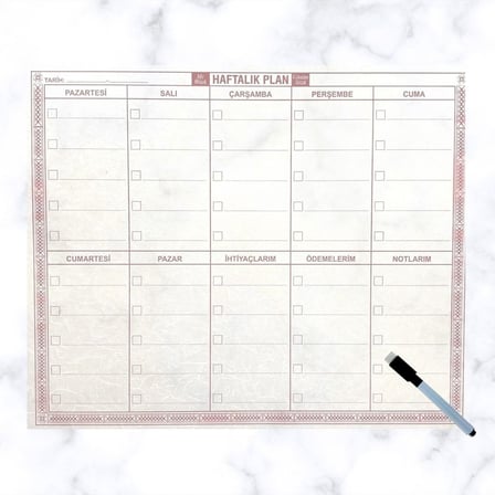 Plentiful® Şeffaf Kendiliğinden Yapışkanlı Kalemli Haftalık Planlayıcı 40cm-50cm
