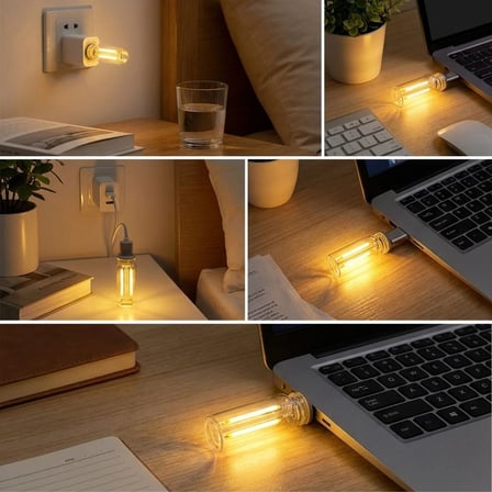 Plentiful® Cam Şişe USB LED Işık, Dekoratif Masaüstü Gece Lambası, Şişe İçin Ambiyans Aydınlatma ve Dekoratif Lamba i