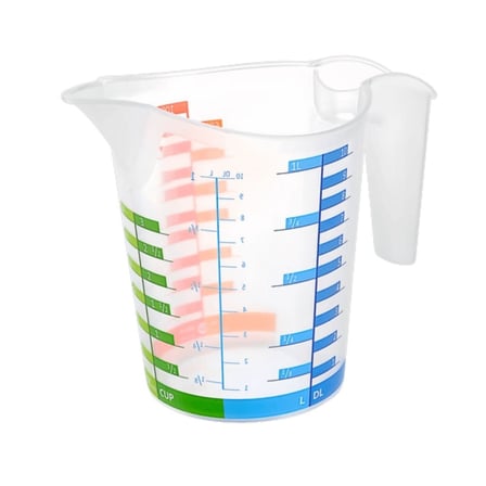 Plentiful® 500 ml Renkli Dereceli Sert Plastik Mutfak Ölçü Kabı