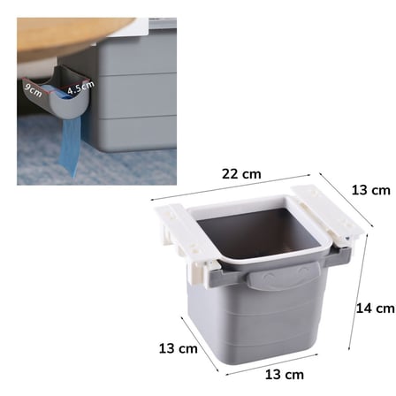 Plentiful® Mini Masa Çöp Kovası Plastik Tezgah Altı Geri Çekilebilir Yapışkanlı Görünmez Bölme Pratik