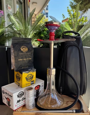 Mr Eds E24 Big Boss Eco Dip Dekor Gold Nargile Seti Çantalı