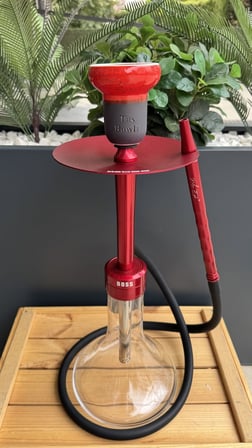 Mr Eds E29 Boss - Gökkuşağı Serisi Nargile Takımı Kırmızı Taş Bowls Lüle Dahil 2li Nargile Seti